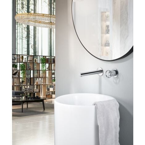 Imex rubinetteria - Miscelatore lavabo al muro Olimpo in ottone cromato GLC033