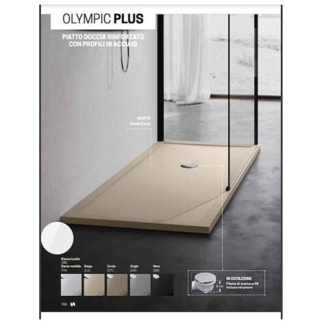 NOVELLINI Olympic plus piatto doccia acrilico 160x90 h4,5 piletta ø 90 bianco codice prod: OL160904-30
