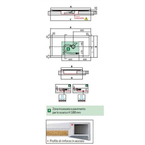 NOVELLINI Olympic plus piatto doccia acrilico 160x90 h4,5 piletta ø 90 bianco codice prod: OL160904-30