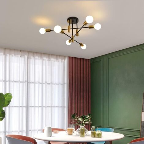 GANEED Lampadario Moderno Regolabile Illuminazione a Soffitto Plafoniera 6 Luci Montaggio Industriale Lampada a Sospensione da Soffitto per Cucina Soggiorno Sala da Pranzo Camera da Letto
