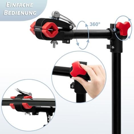 WOLTU Supporto di Manutenzione per Bicicletta, Porta Bici con Testa Girevole a 360°, Carico 25 kg, Altezza Regolabile, Quadrangolare