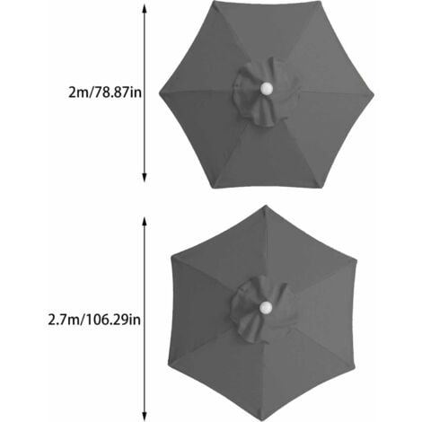 Ombrellone da Giardino per Esterni, Ombrellone Esagonale con 6 Stecche in Acciaio, Telone di Protezione UV, Diametro 2m/2,7m