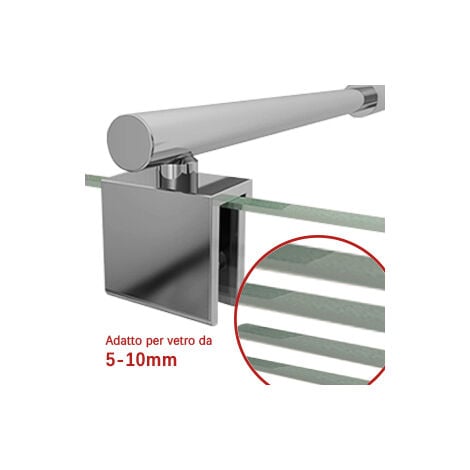 SIRHONA Barra Stabilizzatrice Regolabile 700-1000 mm per Box Doccia, Barra di Fissaggio in Vetro in Acciaio Inossidabile, per Parete Fissa Da Bagno, Cromo Lucido