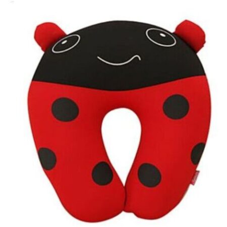 CUSCINO COLLO ANTISTRESS VIAGGIO AUTO TRENO AEREO MICRO SFERE ANIMALI COCCINELLA