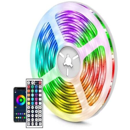 STRISCIA LED ADESIVA 5MT LED SMD 5050 RGB MULTICOLOR SMART APP TELECOMANDO