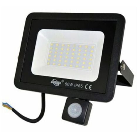 FARO LED FARETTO GIARDINO 50W LUCE FREDDA SENSORE MOVIMENTO CREPUSCOLARE