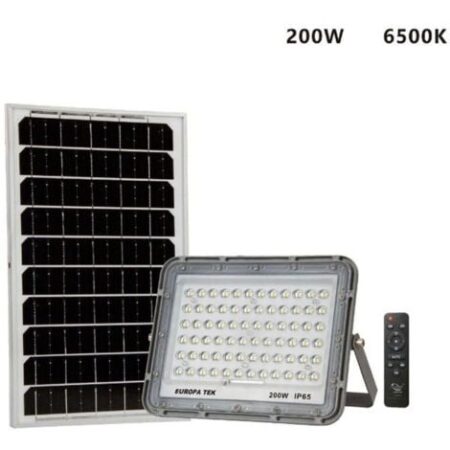 FARO LED FARETTO PANNELLO SOLARE CREPUSCOLARE TELECOMANDO 200W ET-31142 S12D
