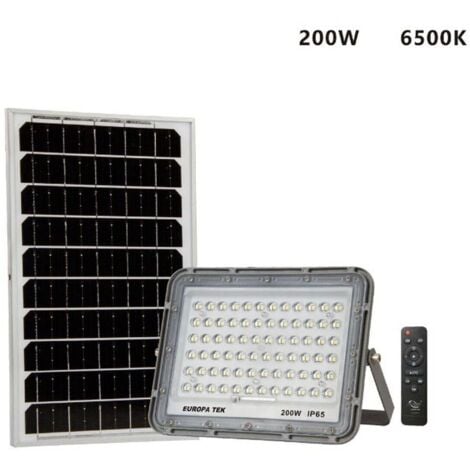 FARO LED FARETTO PANNELLO SOLARE CREPUSCOLARE TELECOMANDO 200W ET-31142 S12D