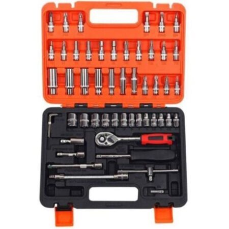 SET CHIAVI A BUSSOLA CON CRICCHETTO 53 PEZZI CHROME VANADIUM IN VALIGETTA