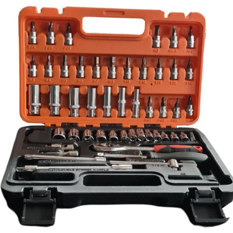 SET CHIAVI A BUSSOLA CON CRICCHETTO 53 PEZZI CHROME VANADIUM IN VALIGETTA