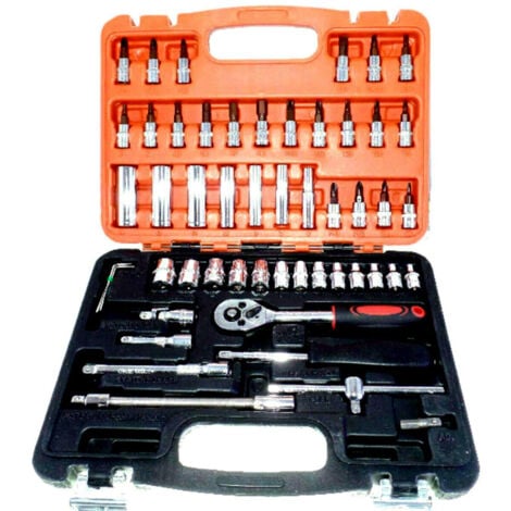 SET CHIAVI A BUSSOLA CON CRICCHETTO 53 PEZZI CHROME VANADIUM IN VALIGETTA