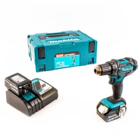 Trapano avvitatore a batteria Makita 18V DDF482RFJ 2x batterie 3,0 Ah + caricabatterie in formato MAKPAC 2