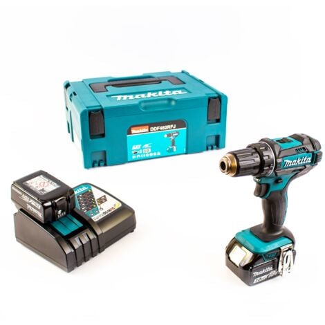 Trapano avvitatore a batteria Makita 18V DDF482RFJ 2x batterie 3,0 Ah + caricabatterie in formato MAKPAC 2