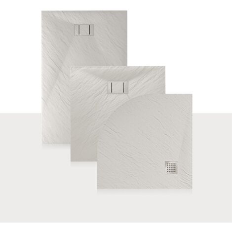 Piatto doccia bianco effetto pietra mod. Blend 90x140 cm rettangolare