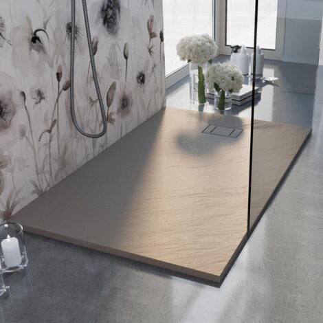 Piatto doccia bianco effetto pietra mod. Blend 90x140 cm rettangolare