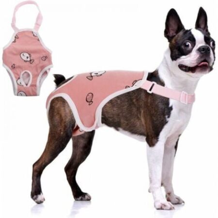 M Mutandine sanitarie con sospensione, pantaloni fisiologici per animali domestici, biancheria intima femminile comoda e regolabile, slip in cotone traspirante per cani di peluche