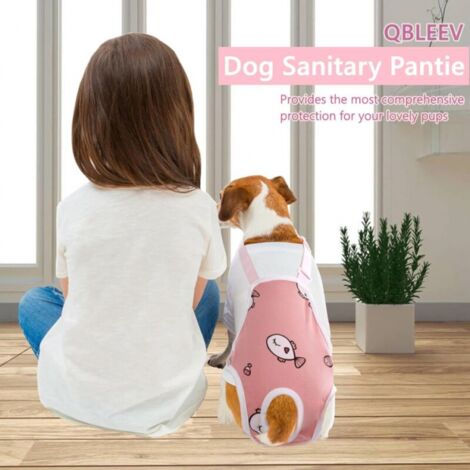 M Mutandine sanitarie con sospensione, pantaloni fisiologici per animali domestici, biancheria intima femminile comoda e regolabile, slip in cotone traspirante per cani di peluche
