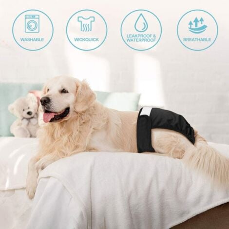 Confezione da 3 Pannolini Lavabili Riutilizzabili per Cani, Pantaloni Fisiologici per Cani Pannolini Sanitari Altamente Assorbenti Prevenzione delle Molestie per Animali Pantaloni Fisiologici