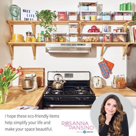 iDesign Organizer cassetti, Pratico organizer scrivania dalla serie di Rosanna Pansino, Organizer cucina in plastica riciclata in set da 4, colorato