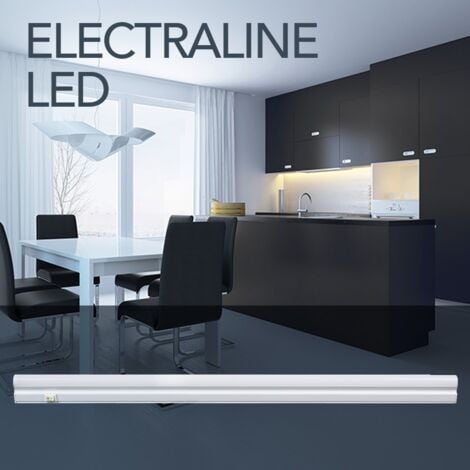 Electraline 65046 Plafoniera LED sottopensile luce naturale 4000K con interruttore 8W 800 Lumen cavo 1,5 mt per Cucina, Bagno, Camera da Letto, Guardaroba, Libreria