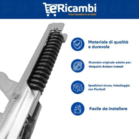 Kit 2 Cerniere Porta Vetro Sportello per Forno Monoblocco, Compatibile con Hotpoint Ariston Indesit, C00056702 Dimensioni 165x143x18 (mm) per Modelli: A2014 - FM22 - FM54 - HM10 - HM54