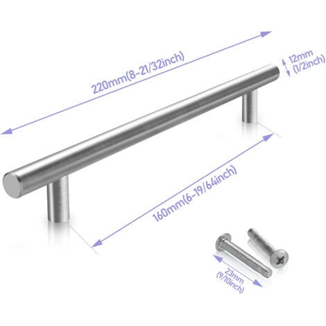 10X bar maniglia ringhiera maniglia mobili maniglia porta maniglia armadio maniglia cucina maniglie in acciaio inox 22016012MM