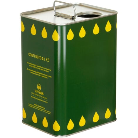 Latta Rettangolare Lt 3 h 260mm per olio con tappo stagna tanica STI