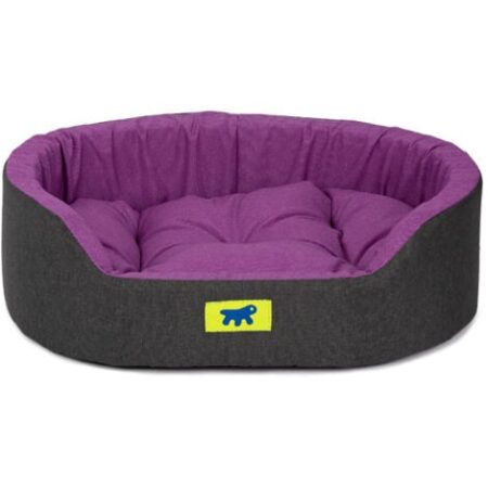 Ferplast DANDY COLOURS Ferplast Cuccia Cane e Gatto da Interno, in Cotone con Cuscino Removibile DANDY. Variante 45 - Misure: 45 x 35 x h 13 cm - Viola
