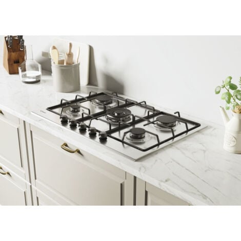 Candy Classic CHW74WTX. Colore del prodotto: Acciaio inox, Posizionamento dell'apparecchio: Da incasso, Dimensione della larghezza del piano cottura: 75 cm. Tipo di controllo: Manopola, ... - 33801980