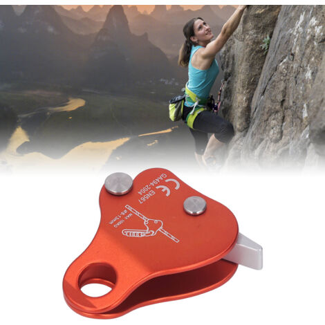 SJLERST Maniglia per corda da arrampicata Lega di alluminio autobloccante 8‑13mm Fermacorda per corda da arrampicata per arrampicata all'aperto Alpinismo Arancione