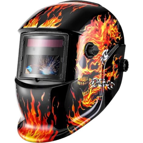 SJLERST Casco per saldatura solare con oscuramento automatico MIG MMG TIG al litio, funzionamento a batteria con backup solare