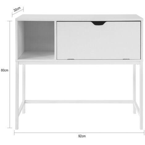 SoBuy Consolle Ingresso Mobiletto con 1 Grande Armadio salvaspazio L92P30A80 cm, Bianco FSB21-W
