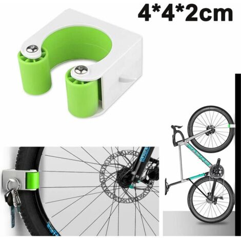 Fibbia per parcheggio per bicicletta Montaggio a parete Portabici verticale per bici da strada Clip per portabici Espositore Fibbie per bici,Green-4x4x2cm