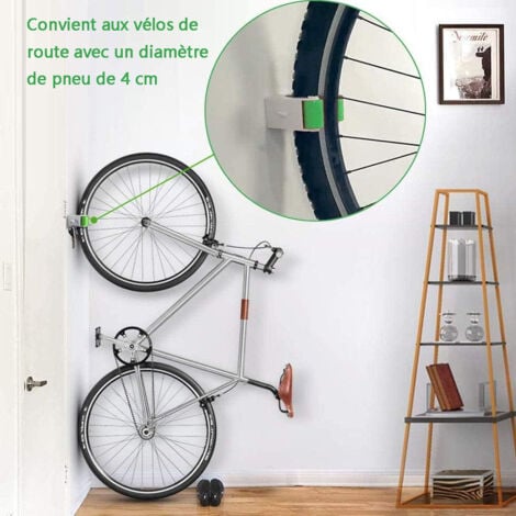 Fibbia per parcheggio per bicicletta Montaggio a parete Portabici verticale per bici da strada Clip per portabici Espositore Fibbie per bici,Green-4x4x2cm