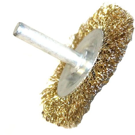 SPAZZOLA DI ACCIAIO METALLICA OTTONE PENNELLO SVERNICIATORE 50MM PER TRAPANO