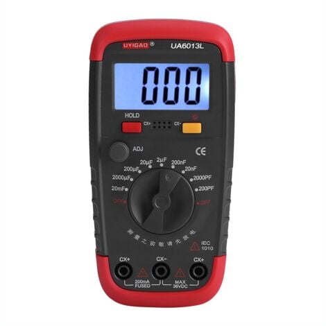 Gistuch Tester e rilevatore di tensione, misuratore di capacità digitale, tester per condensatori Pro 0,1pF - 20000uF con retroilluminazione LCD Max 1999