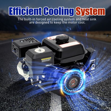 Motore a benzina 7,5 CV, 4 tempi, motore elettrico, avviamento elettrico, motore laterale OHV, alimentazione a gravità, motore industriale per pompe e barche