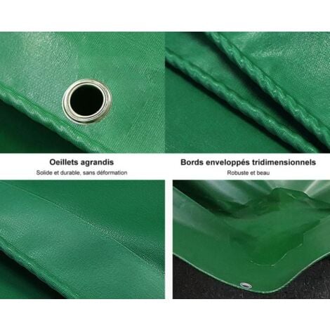 Telo Telo Impermeabile Multiuso 25m Telo Protettivo con Fori, Impermeabile Antistrappo - Copertura Impermeabile per Camion Esterno, Mobili da Giardino Verde