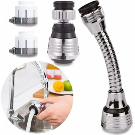 Pezzi Rubinetto Acqua Girevole, Testa Rubinetto Cucina Mobile a 360 Gradi, Spruzzatore Filtro Soffione Doccia Regolabile in 2 Modalità, Aeratore Cucina, Rubinetto Cucina, Estensione Rubinetto Cucina