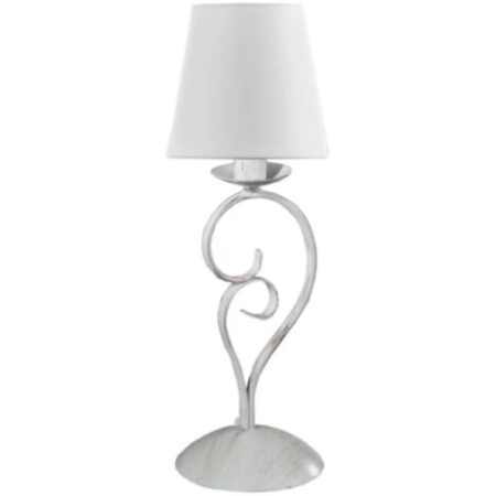 lampada da tavolo "pompei" in metallo avorio, e14