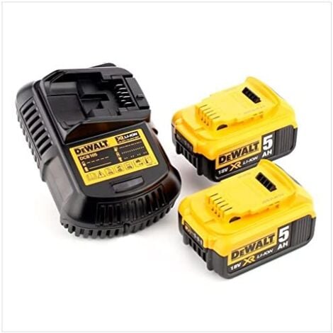 DeWALT Utensili - Avvitatore per cartongesso a batteria 18 V con alimentatore per viti e accessori, 2x batterie 5,0 Ah XR, caricabatterie DCF620P2K