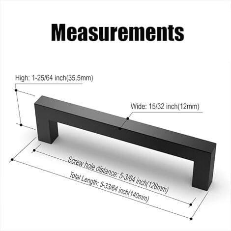 15 pezzi Maniglia per mobili Distanza centrale 128 mm Nero Cucina Acciaio inossidabile Maniglia per mobili da cucina Maniglie per armadietti da cucina Maniglia per porta da cucina