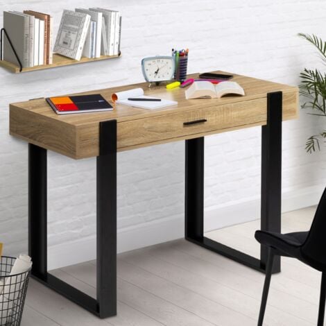 Scrivania PHOENIX a 1 cassetto in legno e nero