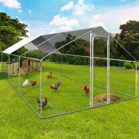 Recinto per polli 18 m² Rete metallica 6x3 M in acciaio zincato
