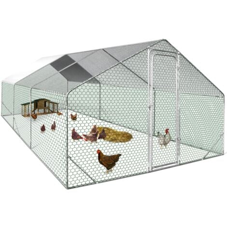 Recinto per polli 18 m² Rete metallica 6x3 M in acciaio zincato
