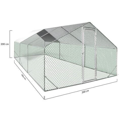 Recinto per polli 18 m² Rete metallica 6x3 M in acciaio zincato