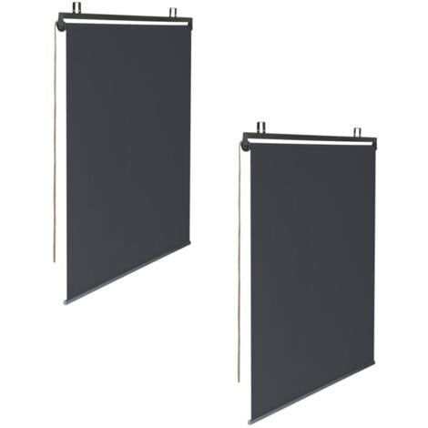 Set di 2 tende a rullo L. 124 x H. 225 CM per pergola grigio antracite