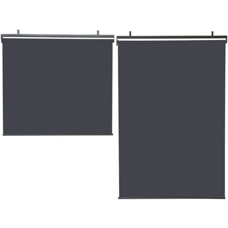Set di 2 tende a rullo L. 124 x H. 225 CM per pergola grigio antracite