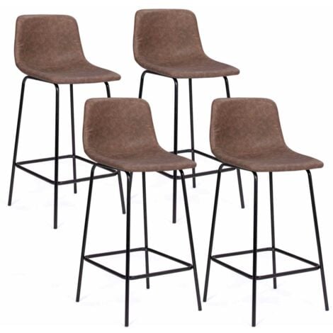 Set di 4 sgabelli da bar vintage marrone SPRING