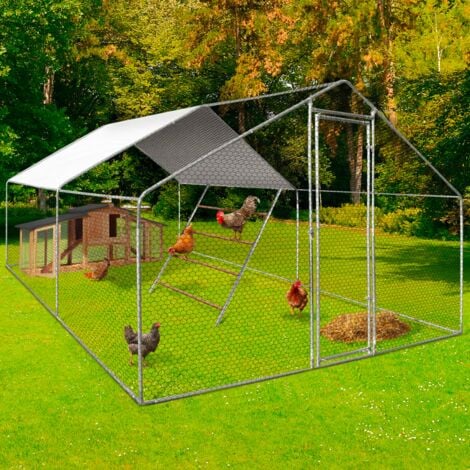 Pollaio 12 m² 4x3 M con grande trespolo 4 livelli in legno di acciaio zincato